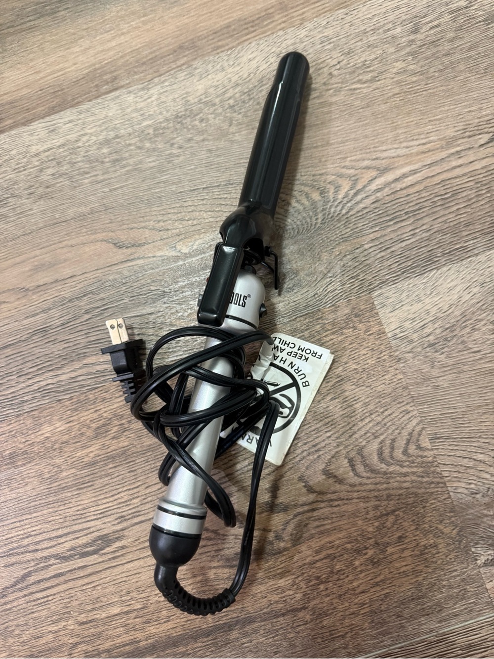 Black & Silver Curling Iron - Professional Women’s Hair Styling Tool